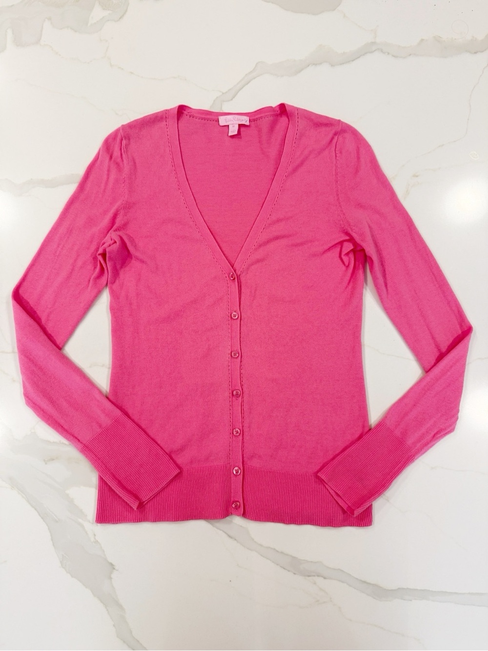 Lilly Pulitzer V Neck Button Front Cardigan Sz M